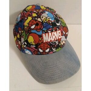 Marvel Comics Heroes Kawaii Distressed Denim bill adjustable Cap Hat Size‎ OSFM